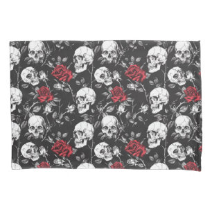 Housse D'oreillers Crânes gothiques et literie Rose