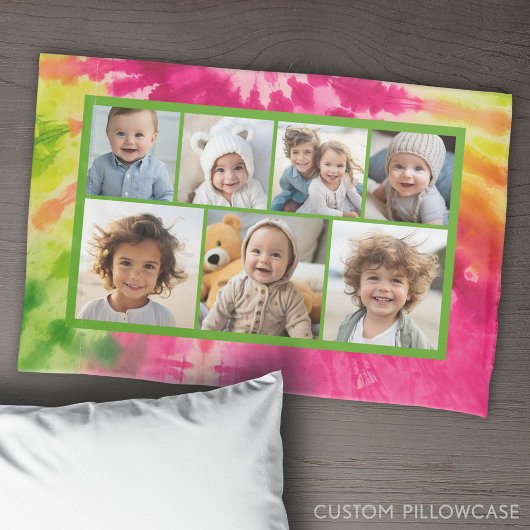 Housse D'oreillers Cravate arc-en-ciel - 7 Collage photo - Vibe Vinta