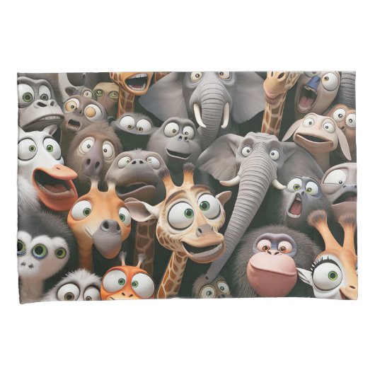 Housse D'oreillers Crazy Wildlife Group (devant-Droit)