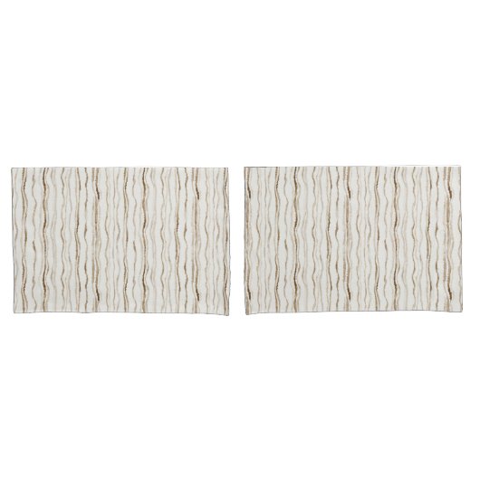 Housse D'oreillers Cream Brown Stripes (devant-Set)
