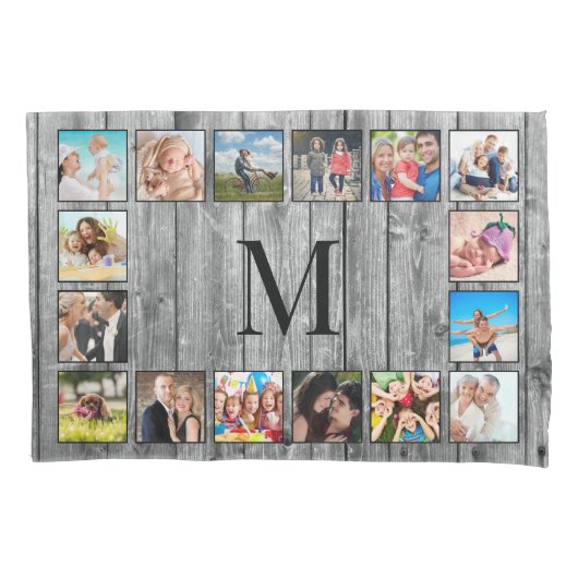Housse D'oreillers Create Your Custom Photo Collage Rustic Farmhouse (devant)