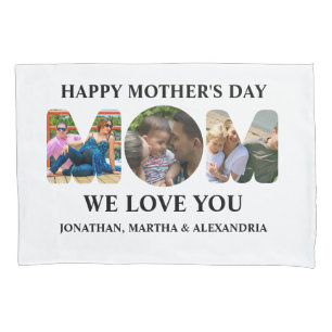 Housse D'oreillers Créez votre propre collage photo 3 Happy Mothers d