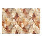 Housse D'oreillers Crème Bourgogne Rouge Triangles Or Noël (Dos-gauche)