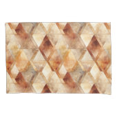 Housse D'oreillers Crème Bourgogne Rouge Triangles Or Noël (devant-gauche)