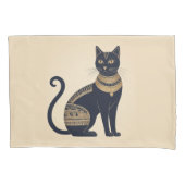 Housse D'oreillers Crème de chat noir inspirée par l'Egypte (devant-gauche)