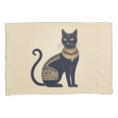 Housse D'oreillers Crème de chat noir inspirée par l'Egypte (devant-Droit)