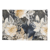 Housse D'oreillers Crème noire sauvage Léopard Animal Floral (Dos-gauche)