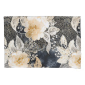 Housse D'oreillers Crème noire sauvage Léopard Animal Floral (devant-gauche)