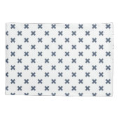 Housse D'oreillers Crochets bleu-gris sur blanc (Dos)