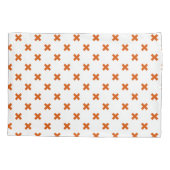 Housse D'oreillers Crochets orange sur blanc (Dos)