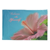 Housse D'oreillers Croire Hibiscus Flower Inspirational Citation  (Dos)