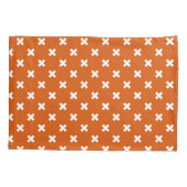 Housse D'oreillers Croix blanche coutures sur orange brûlé (Dos)