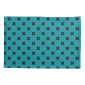 Housse D'oreillers Croix noire sur turquoise (Dos)