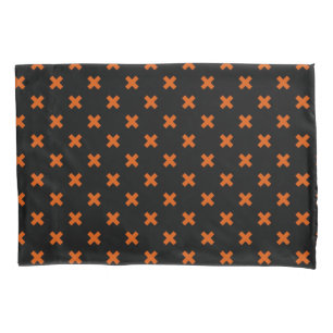 Housse D'oreillers Croix orange sur le noir