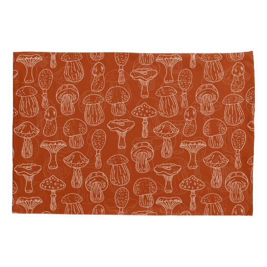 Housse D'oreillers Croquis Champignons : Arrière - plan mignon sans c (Dos)