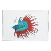 Housse D'oreillers Crowntail betta fish dessin animé (Dos)