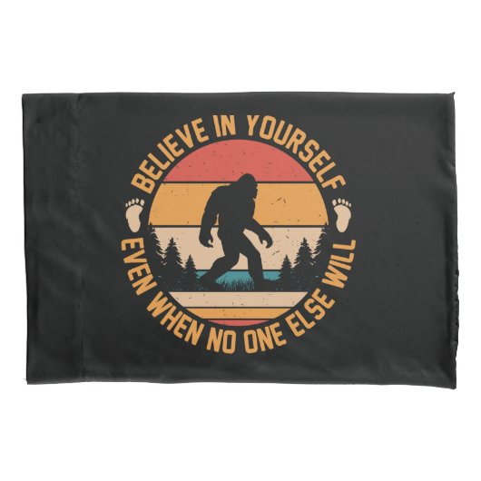 Housse D'oreillers Croyez En Vous-Même Bigfoot Noir (devant-gauche)