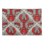 Housse D'oreillers Crustacés en rouge, noir et ivoire (Dos-Droit)