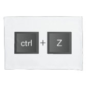 Housse D'oreillers Ctrl-Z+Z "ANNULER" Clavier d'ordinateur noir (devant)