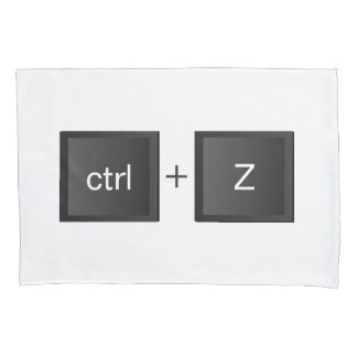 Housse D'oreillers Ctrl-Z+Z "ANNULER" Clavier d'ordinateur noir