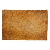 Housse D'oreillers Cuir Brown : fermeture texturée détaillée (Dos)