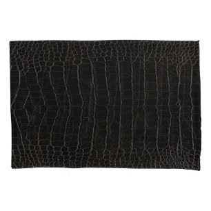 Housse D'oreillers Cuir de crocodile luxueux : texture textile.