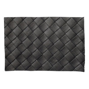 Housse D'oreillers Cuir noir tressé : Texture Vintage