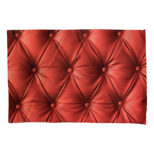 Housse D'oreillers Cuir rouge texturé : Détails du matériau (devant)