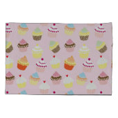 HOUSSE D'OREILLERS CUPCAKES DOUCES CANDY ROSE MOTIF (Dos)