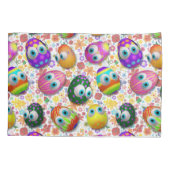 Housse D'oreillers Cute and Funny Easter Eggs Cartoon (Dos)