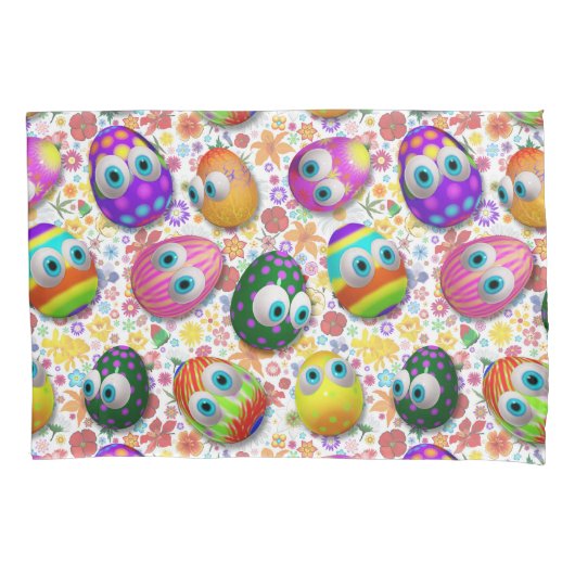 Housse D'oreillers Cute and Funny Easter Eggs Cartoon (devant)