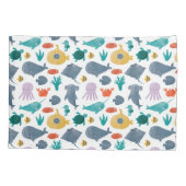 Housse D'oreillers Cute Aquarelle Océan Animaux Motif (Dos)