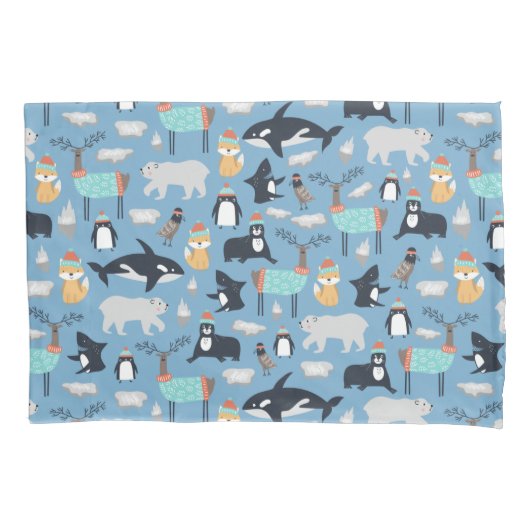 Housse D'oreillers Cute Arctic Animaux Motif sans couture (devant)