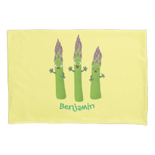Housse D'oreillers Cute asperges chantant un trio végétal dessin anim
