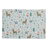 Housse D'oreillers Cute Bleu Whimsical Forêt Motif Enfants (Dos-gauche)