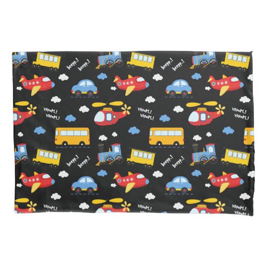 Housse D'oreillers Cute Cartoon Vehicles Pattern (devant)
