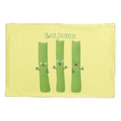 Housse D'oreillers Cute céleri bâtons trio caricature légumes (Dos)