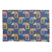 Housse D'oreillers Cute Chameleon Pattern on Blue (devant)