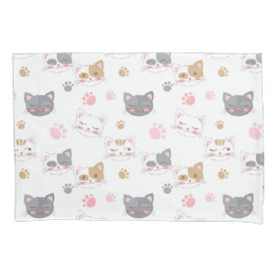 Housse D'oreillers Cute chat face chats souriants motif