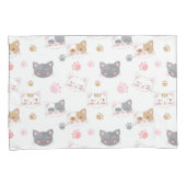 Housse D'oreillers Cute chat face chats souriants motif (devant-Droit)