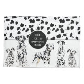 Housse D'oreillers Cute Dalmatiens Noir & Blanc Zones Joyeuses (Dos)