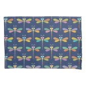 Housse D'oreillers Cute Dragonfly Pattern on Blue (devant)