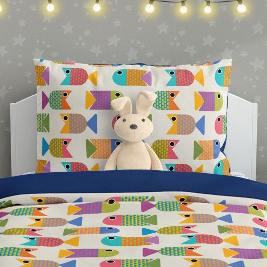 Housse D'oreillers Cute Fish Pattern on Cream