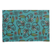 Housse D'oreillers Cute Floral Pattern Teal (devant-Droit)