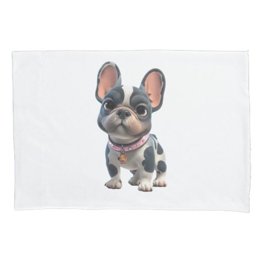 Housse D'oreillers Cute French Bulldog (devant-gauche)