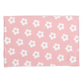 Housse D'oreillers Cute Girly rose blanc marguerite (devant-Droit)