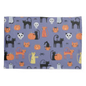 Housse D'oreillers Cute Halloween Chat Éffrayant pourpre (Dos-gauche)