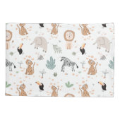 Housse D'oreillers Cute Jungle Rainforest Animaux Motif (Dos)