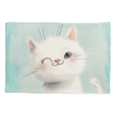 Housse D'oreillers Cute Kitten blanc (Dos)
