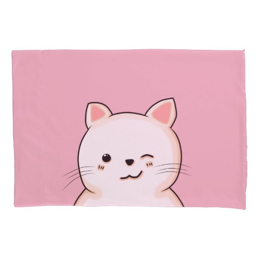 Housse D'oreillers Cute kitty Chat rose Coussin coques (devant)